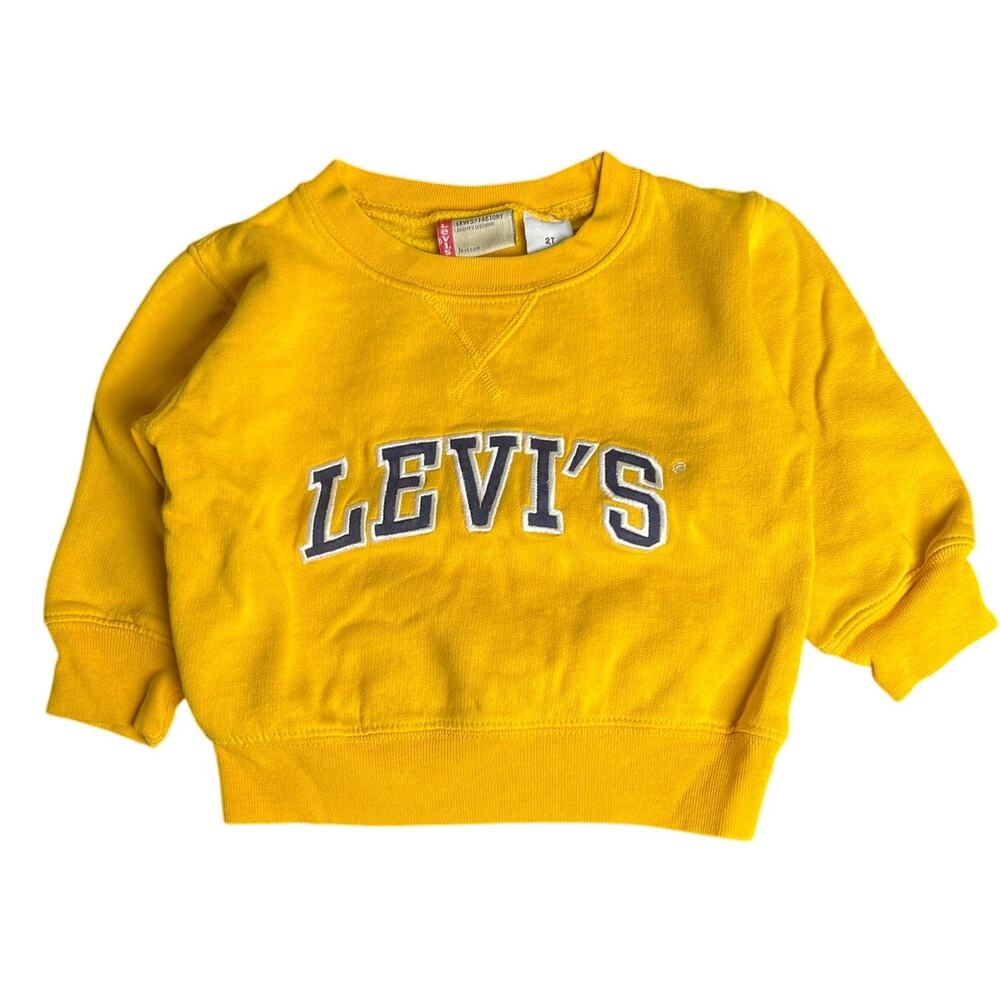 Levi's Factory Toddler 2T Yellow Crewneck Pullover Spellout Sweater